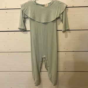 Kate Quinn Footed romper with boho collar